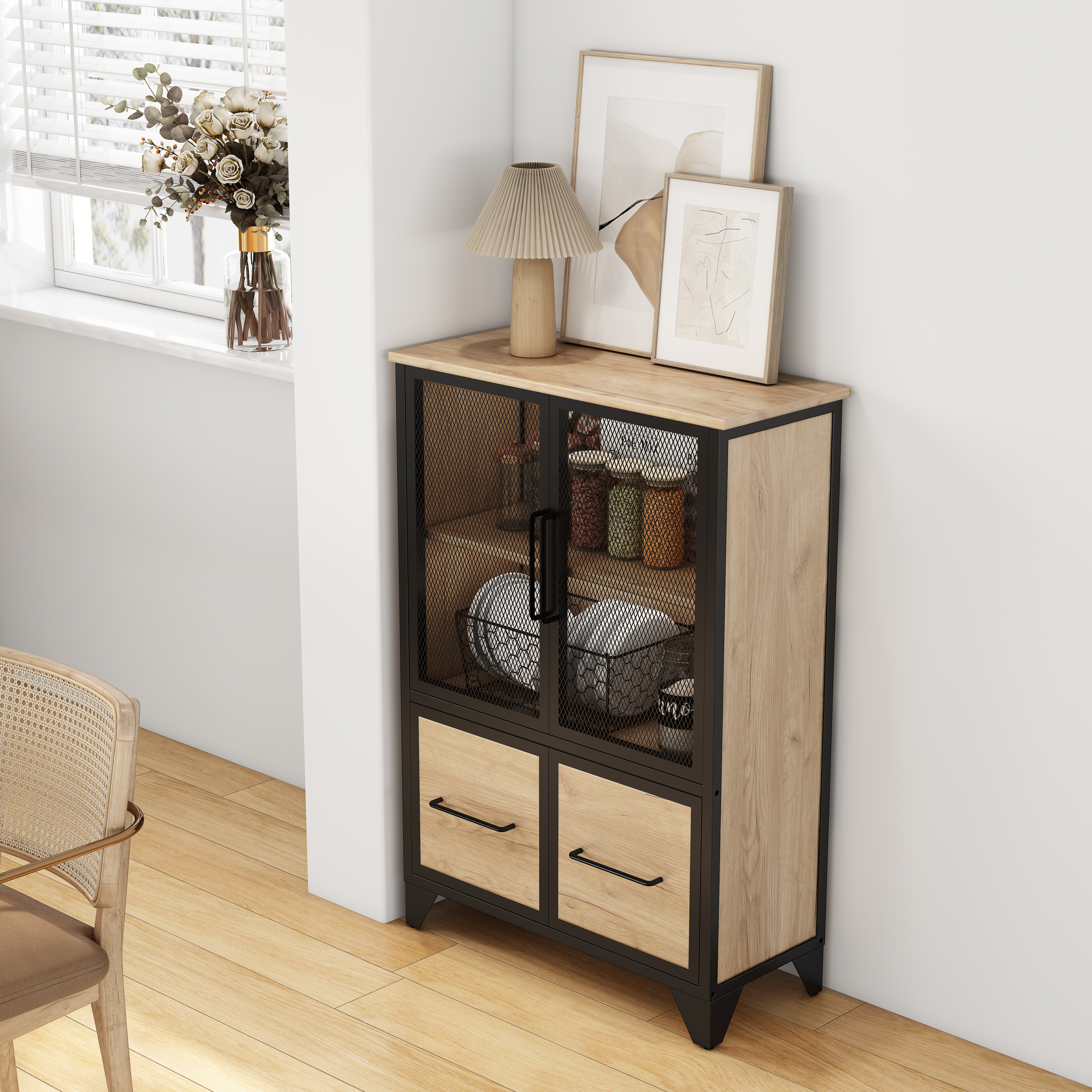 Storage Cabinet with 4 Iron Doors, picture 2 of 4