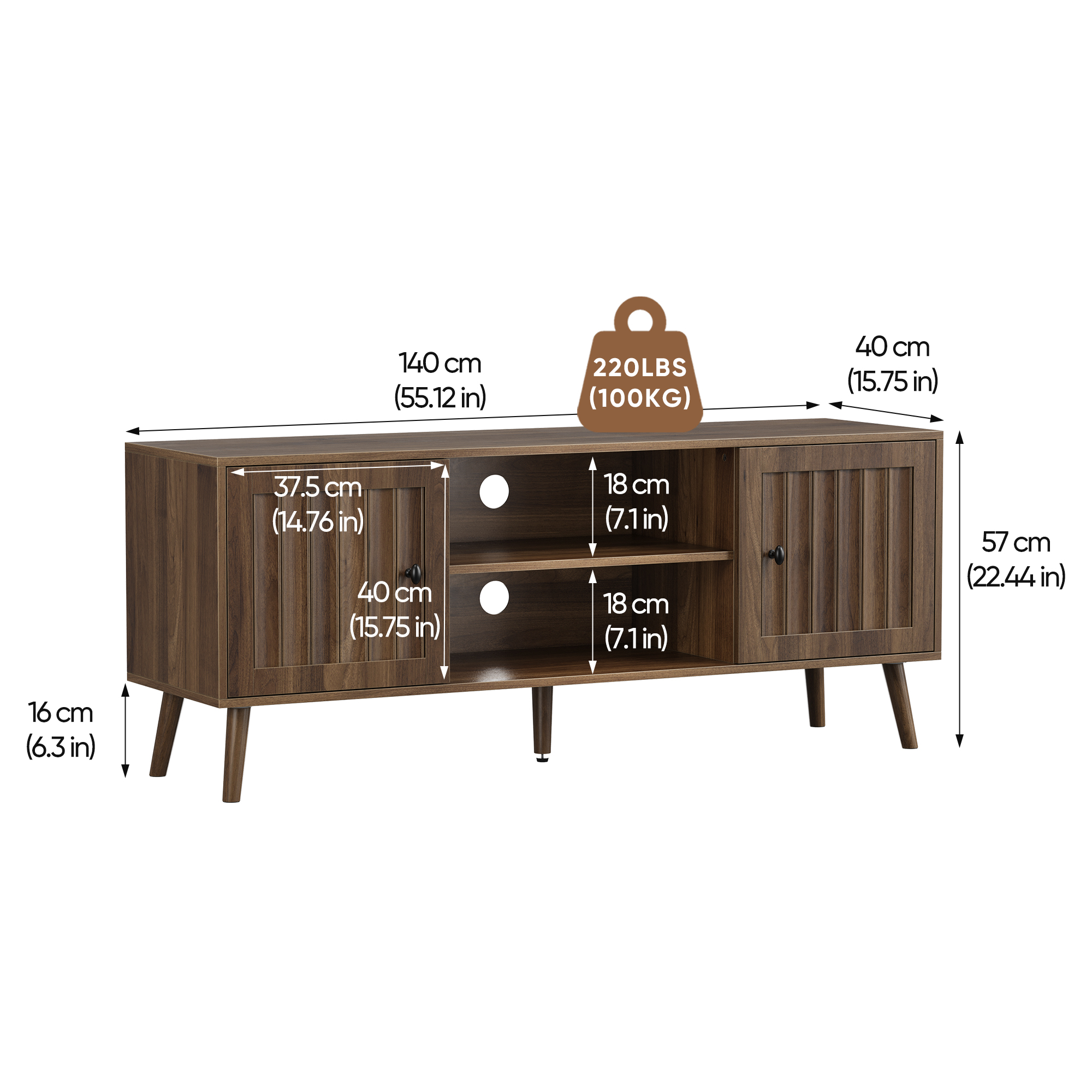 Wooden TV Cabinet with Doors, picture 4 of 4