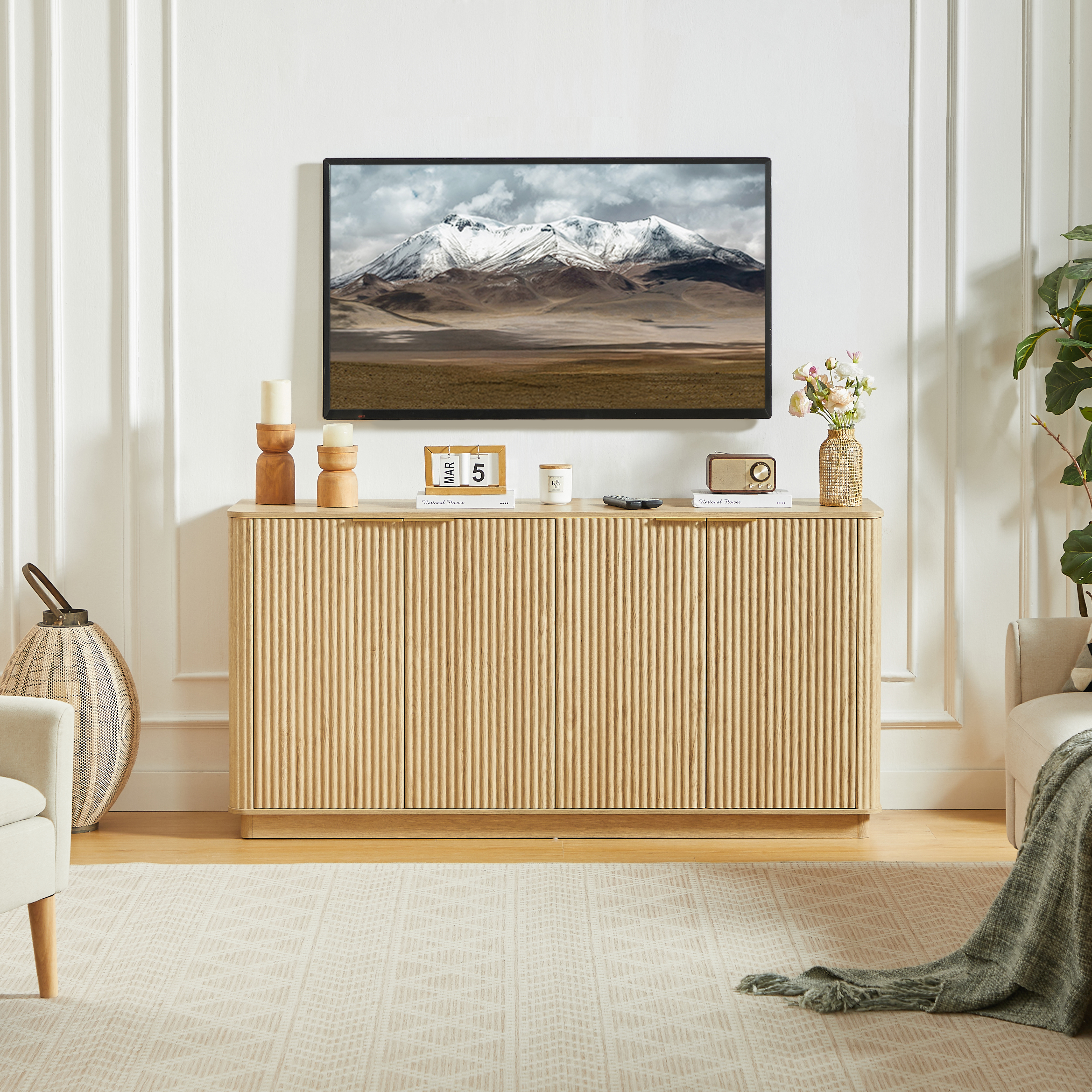 Oak Sideboard Buffet Cabinet