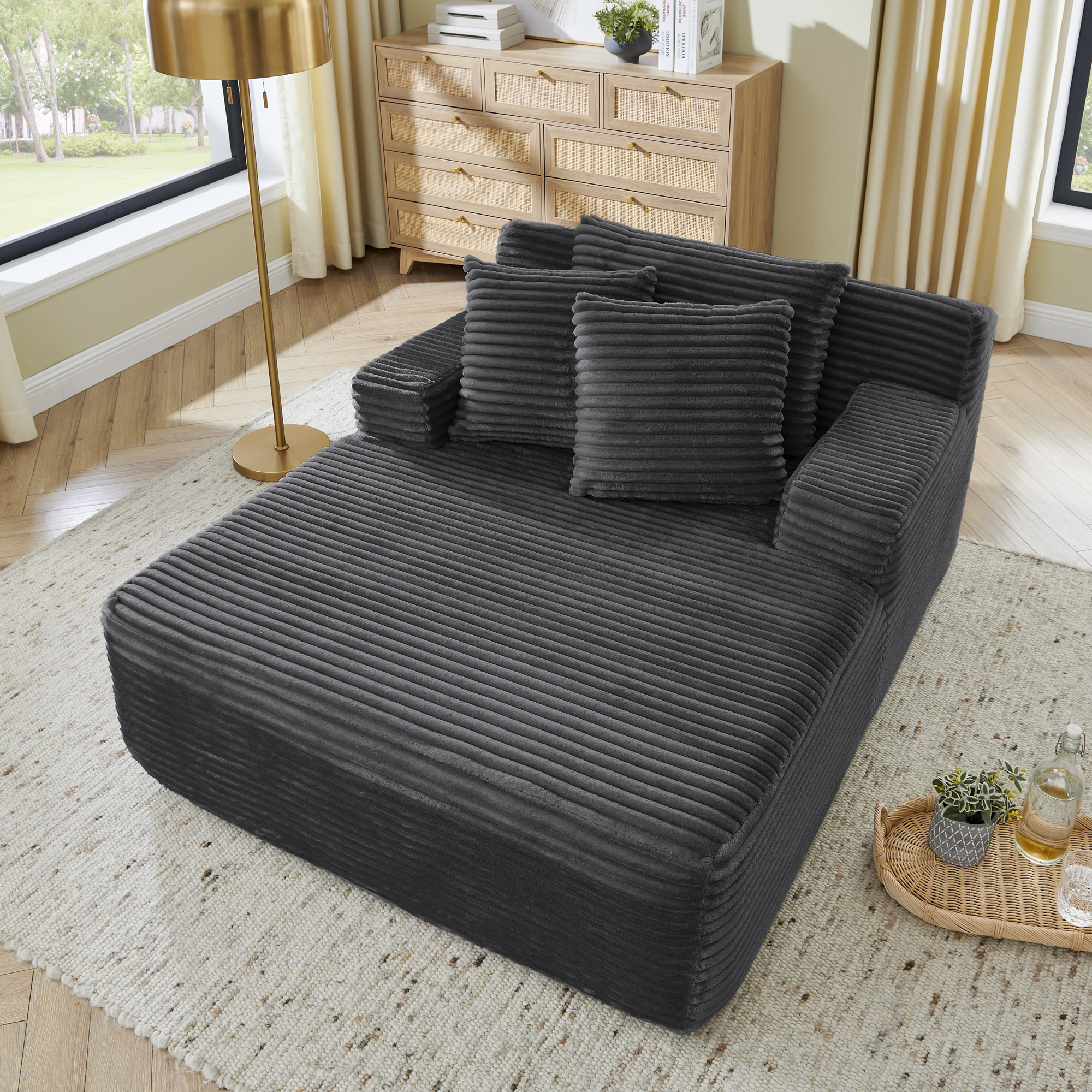 Velvet Lazy Sofa Chair, picture 3 of 4