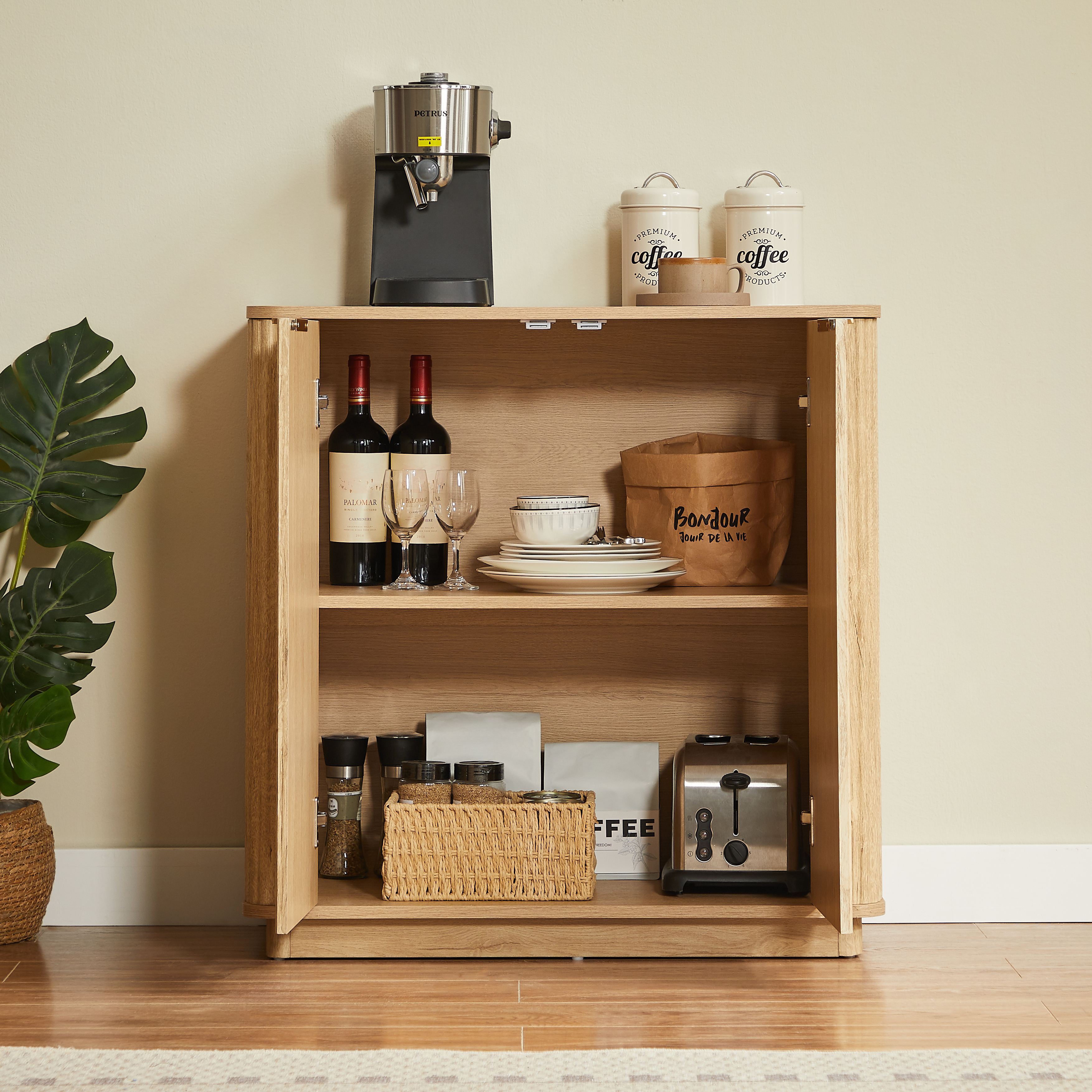 Oak Buffet Cabinet Sideboard, picture 2 of 5