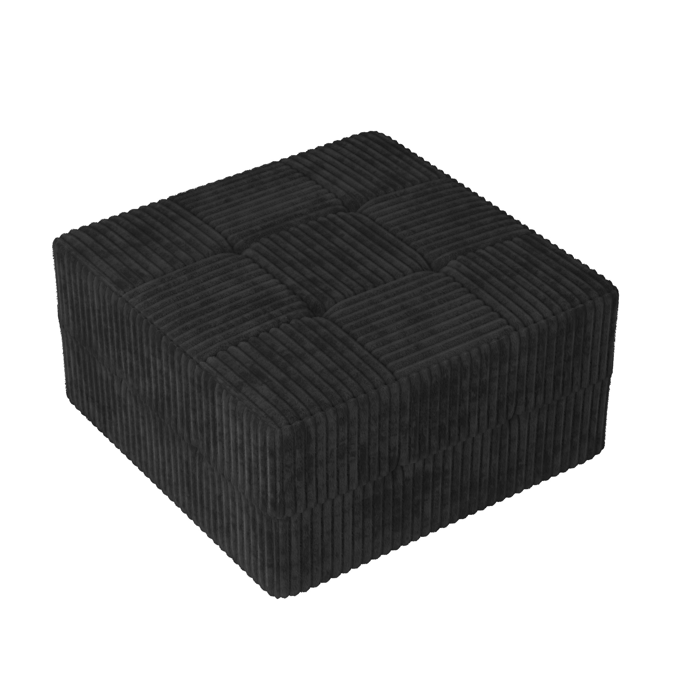 Ottoman Sofa Compressed Sectional Sofa Modern Minimalist Style Corduroy Couch, Sleeper Sofa For Living Room, Bedroom, Comfy Compressed Sofa Couch Space-Efficient Design-black