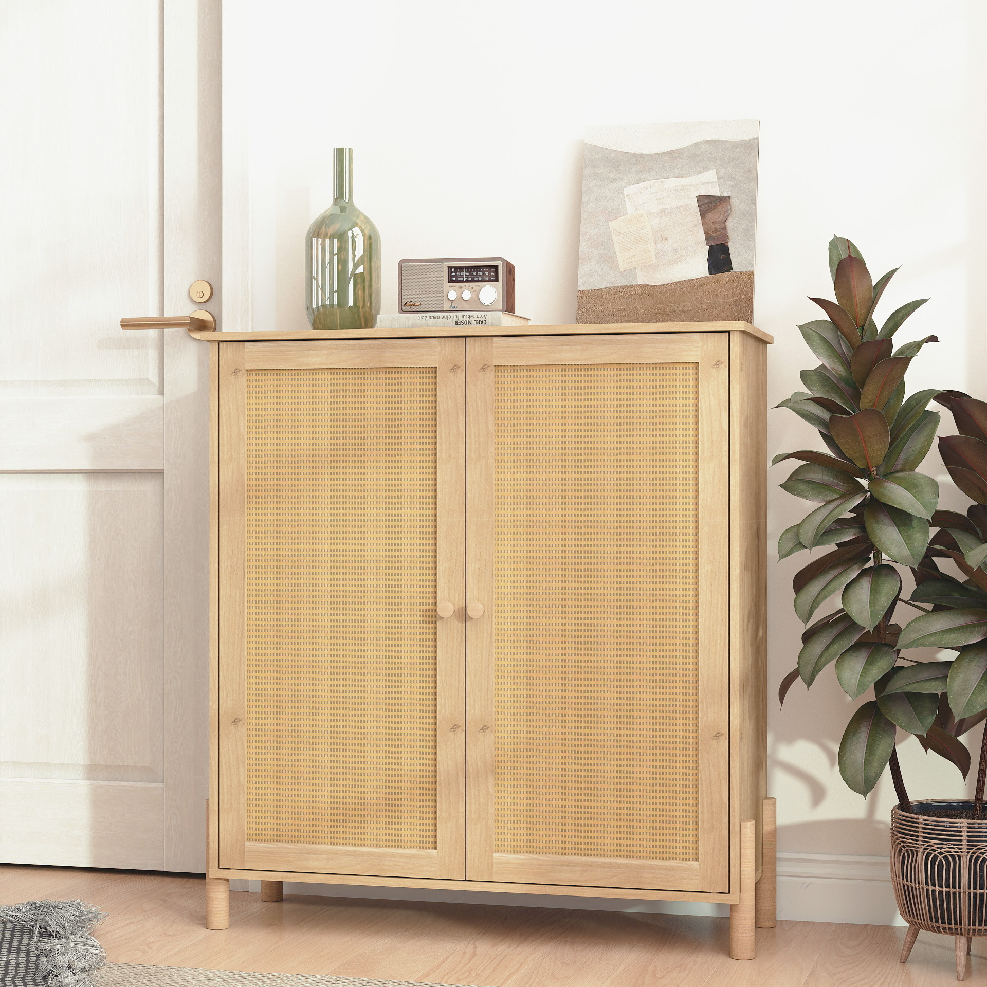 Rattan Door Storage Cabinet, picture 2 of 5