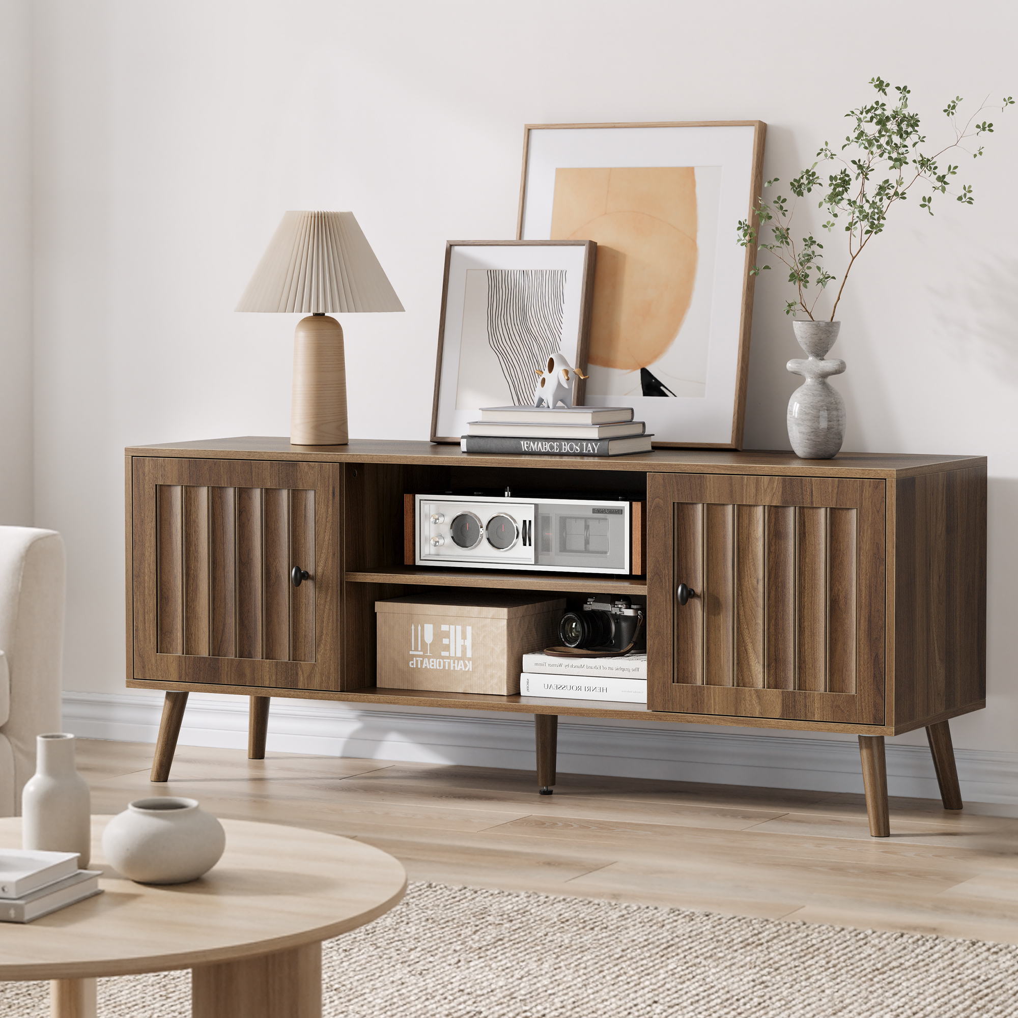Wooden TV Cabinet with Doors, picture 2 of 4