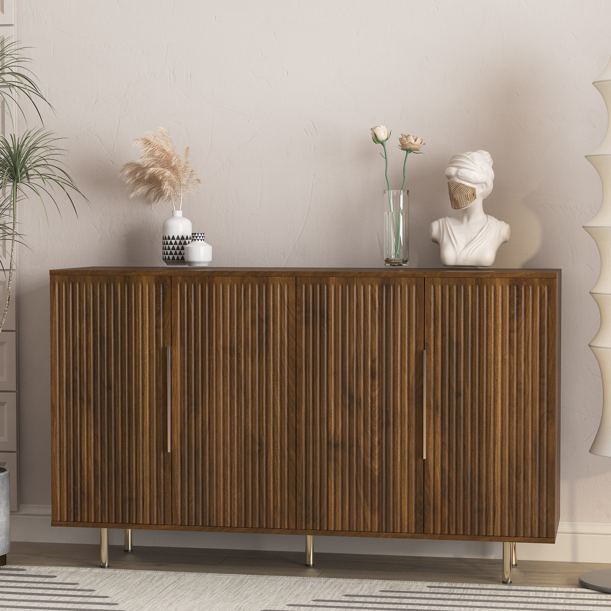 Wood Buffet Cabinet with Storage, picture 3 of 5