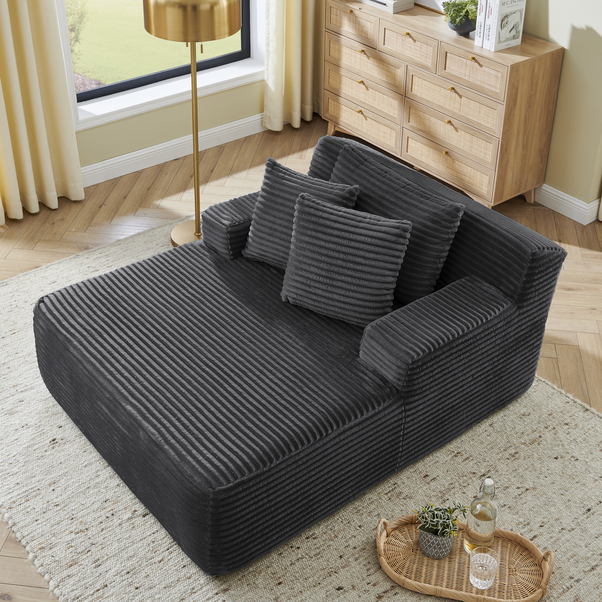 Velvet Lazy Sofa Chair, picture 2 of 4