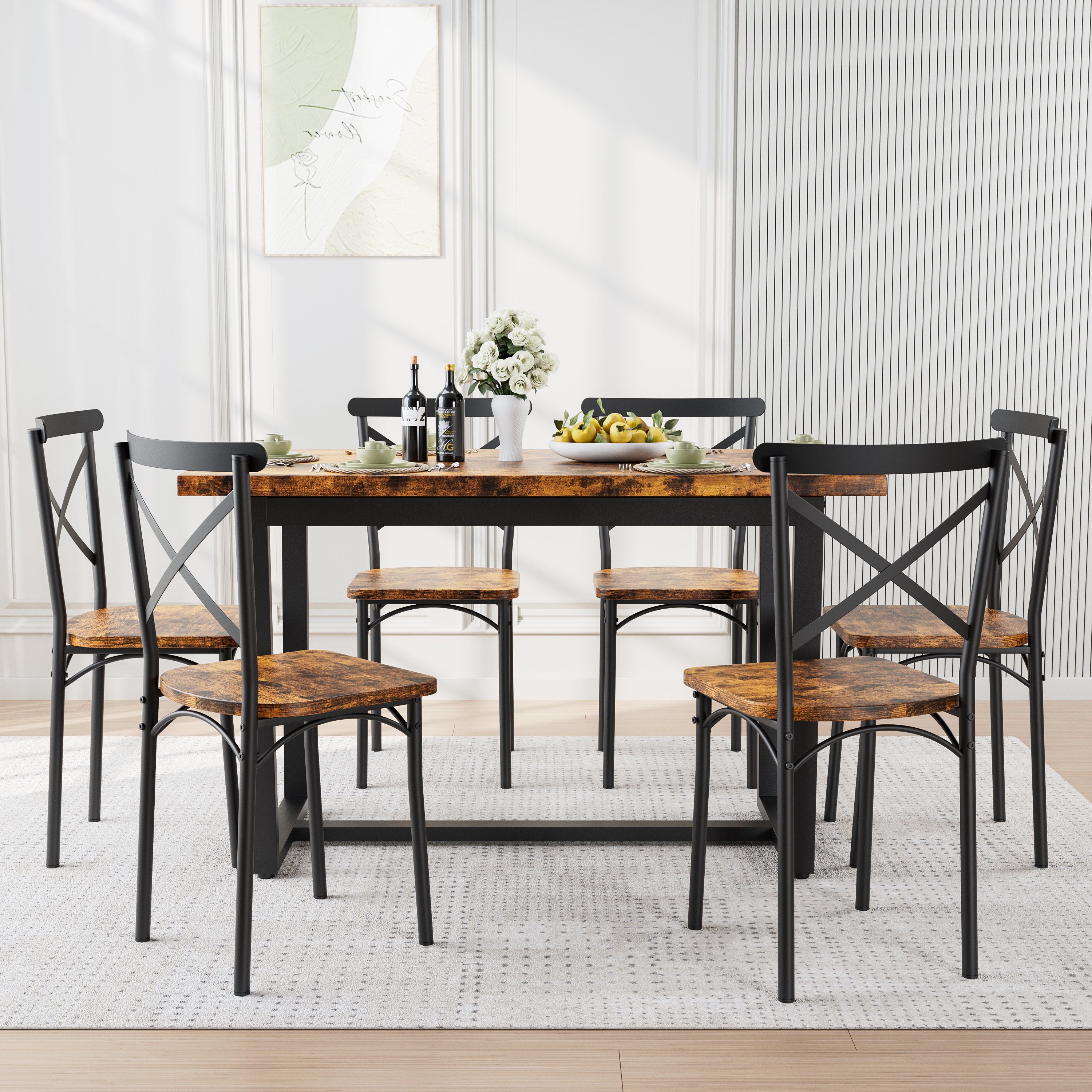 7 Piece Dining Table Set, picture 2 of 5