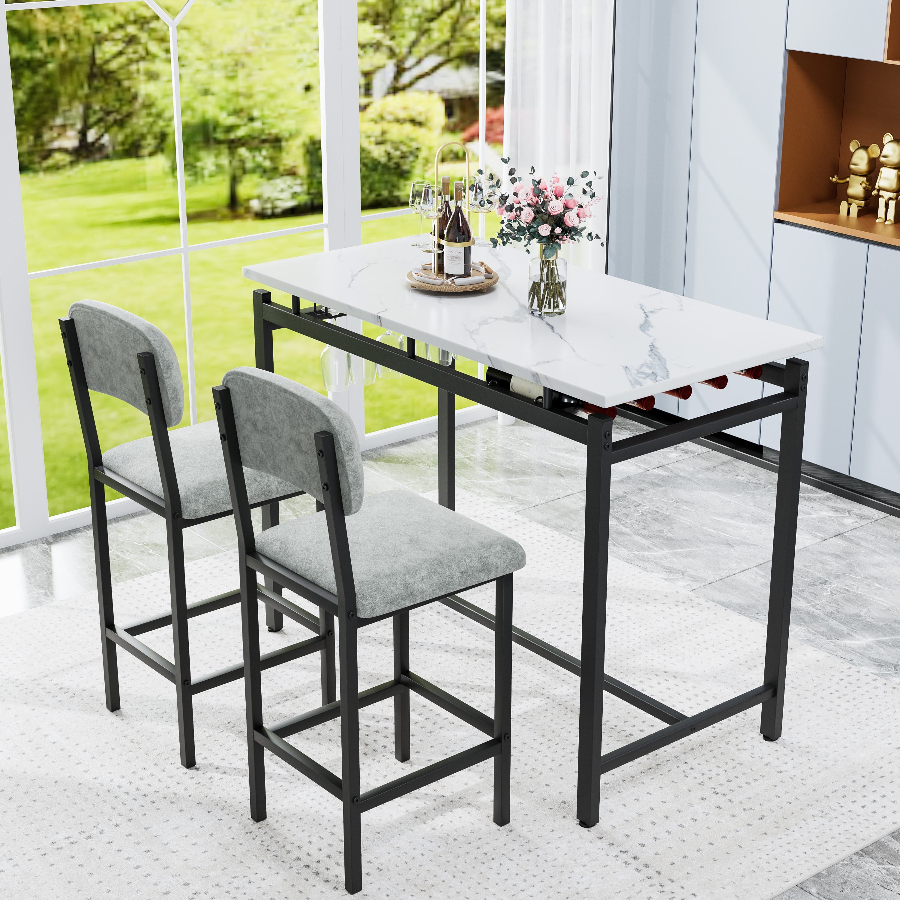 Dining Table Set with 2 Chairs, picture 2 of 4