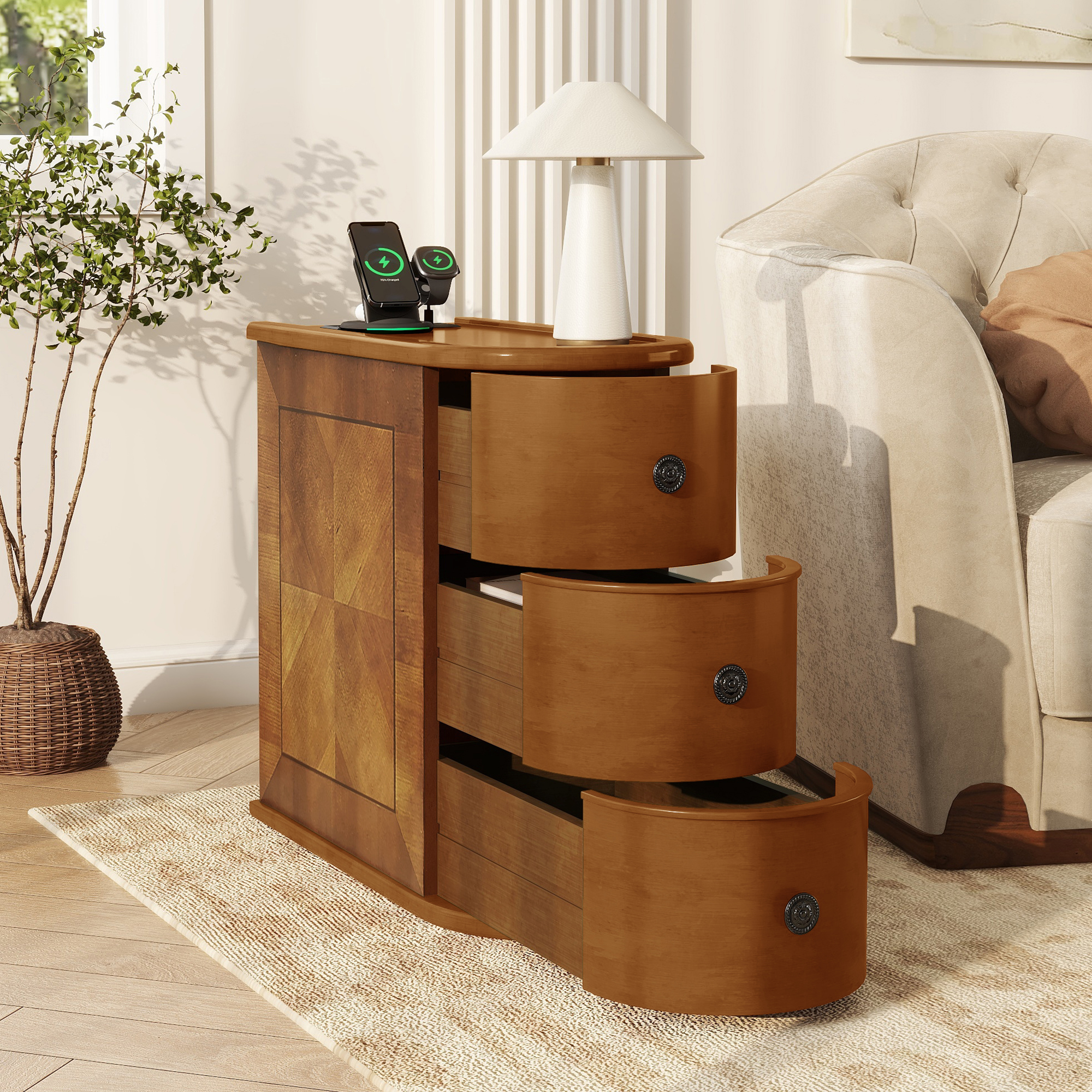 Rubber Wood End Table, picture 2 of 4