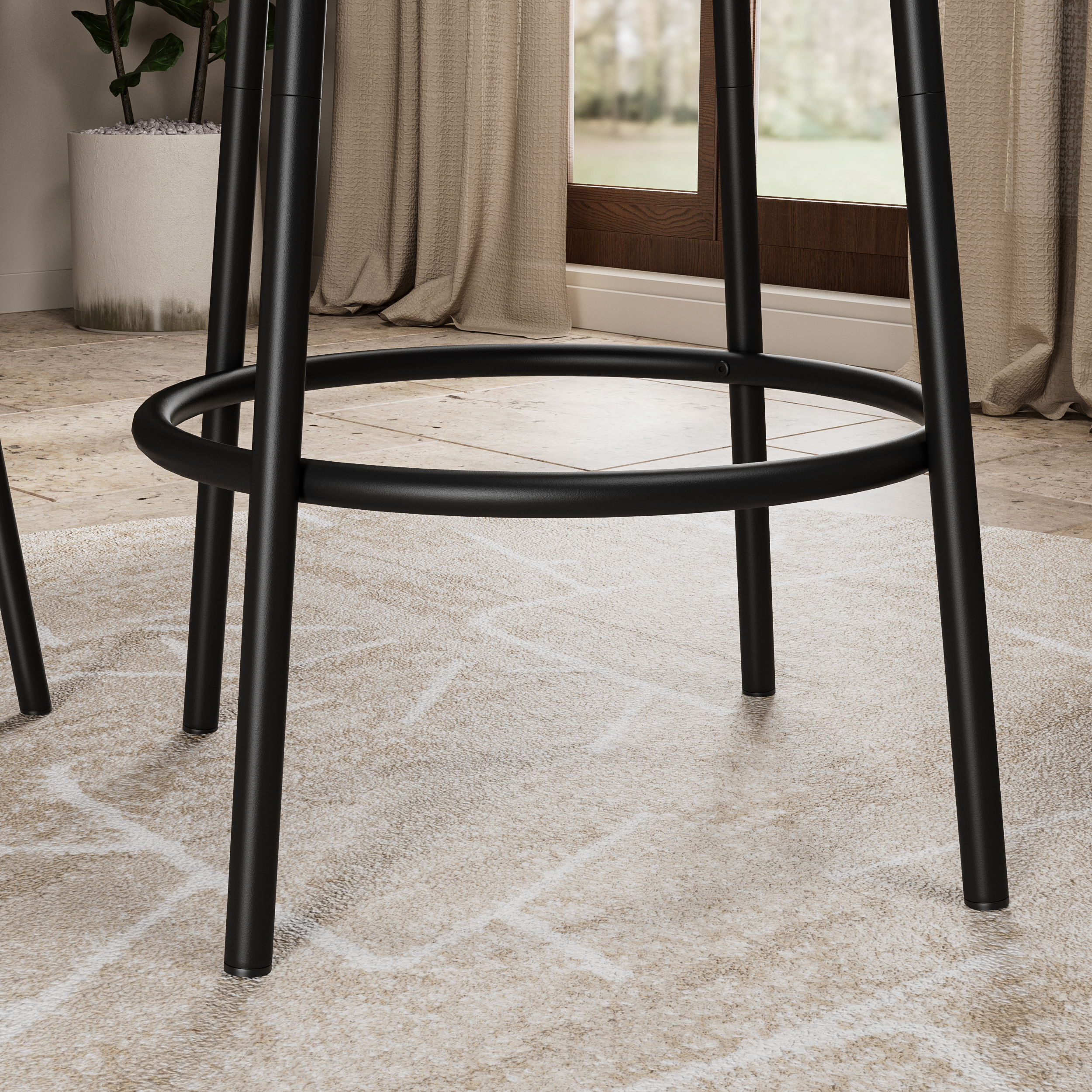 3-Piece Bar Table Set With 2 Bar Stools Modern Pub Table_voghion.com