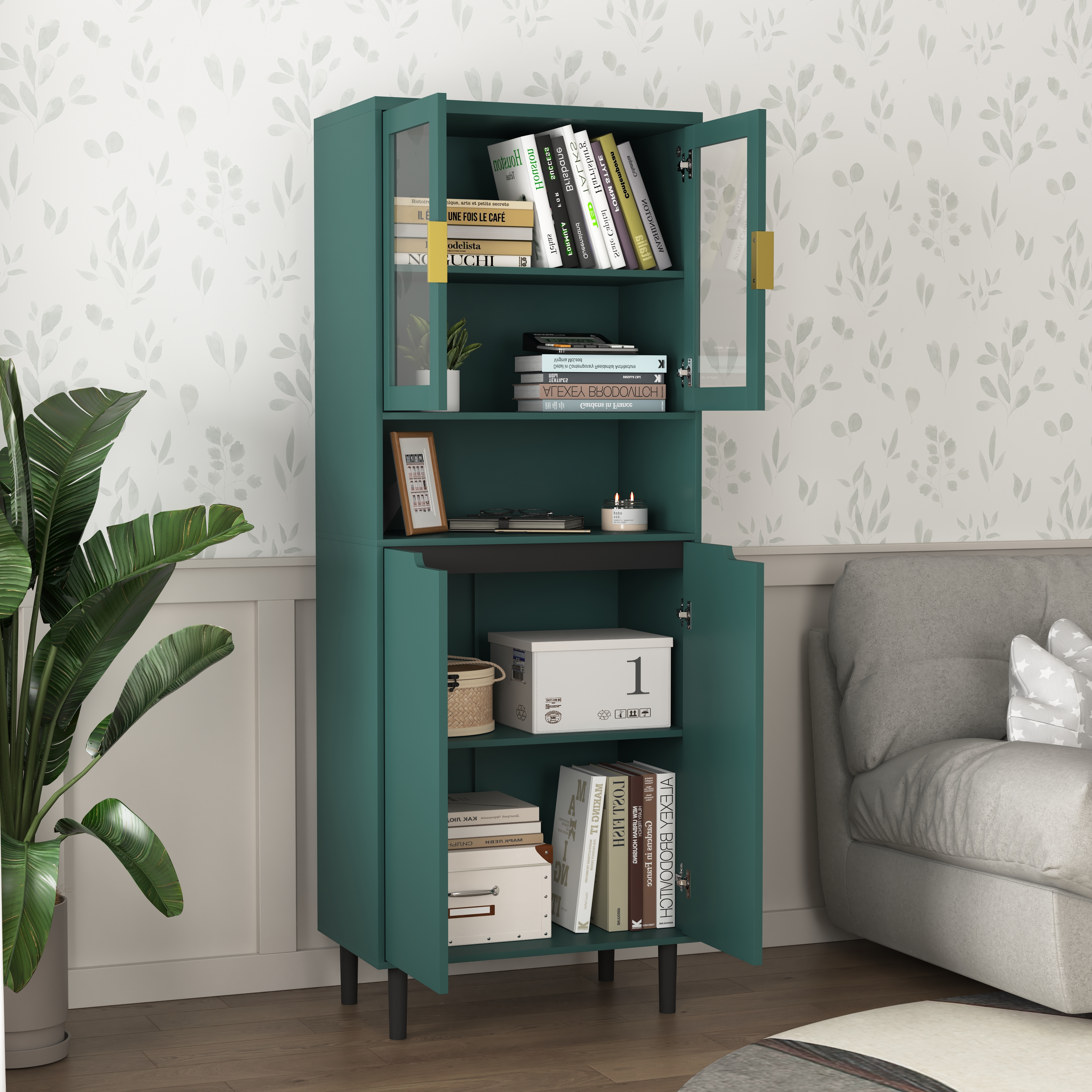 Tall Glass Door Bookcase, picture 3 of 4