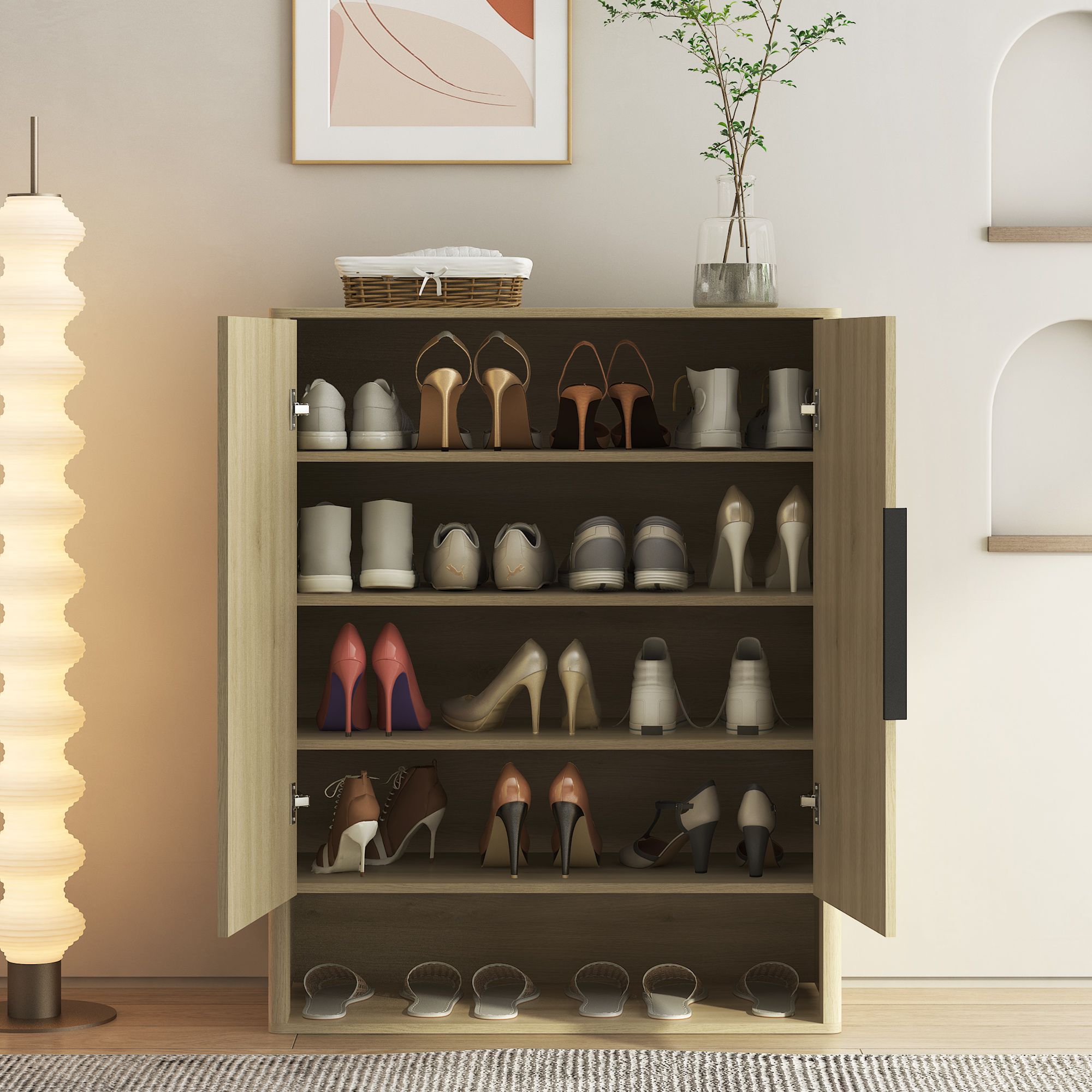 Wooden Shoe Storage Cabinet