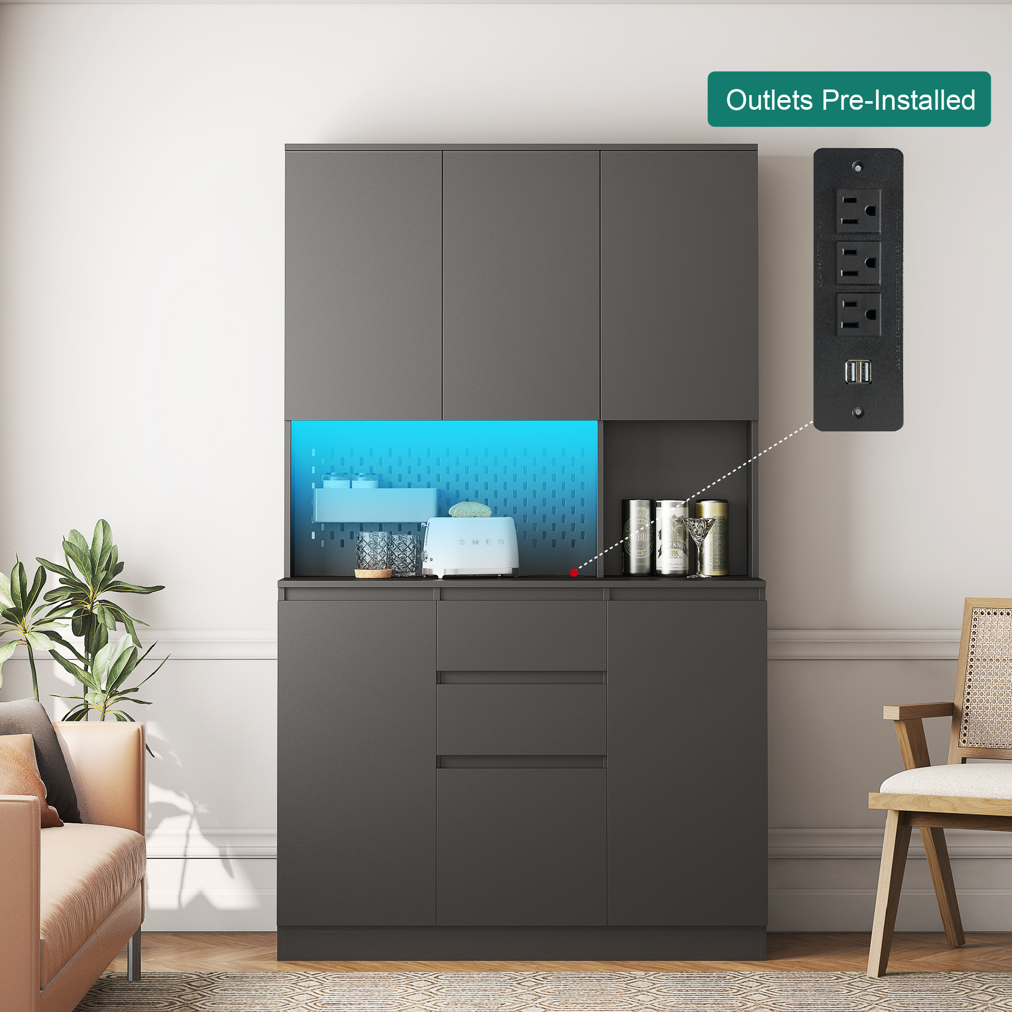 Freestanding Kitchen Pantry Cabinet, picture 4 of 4