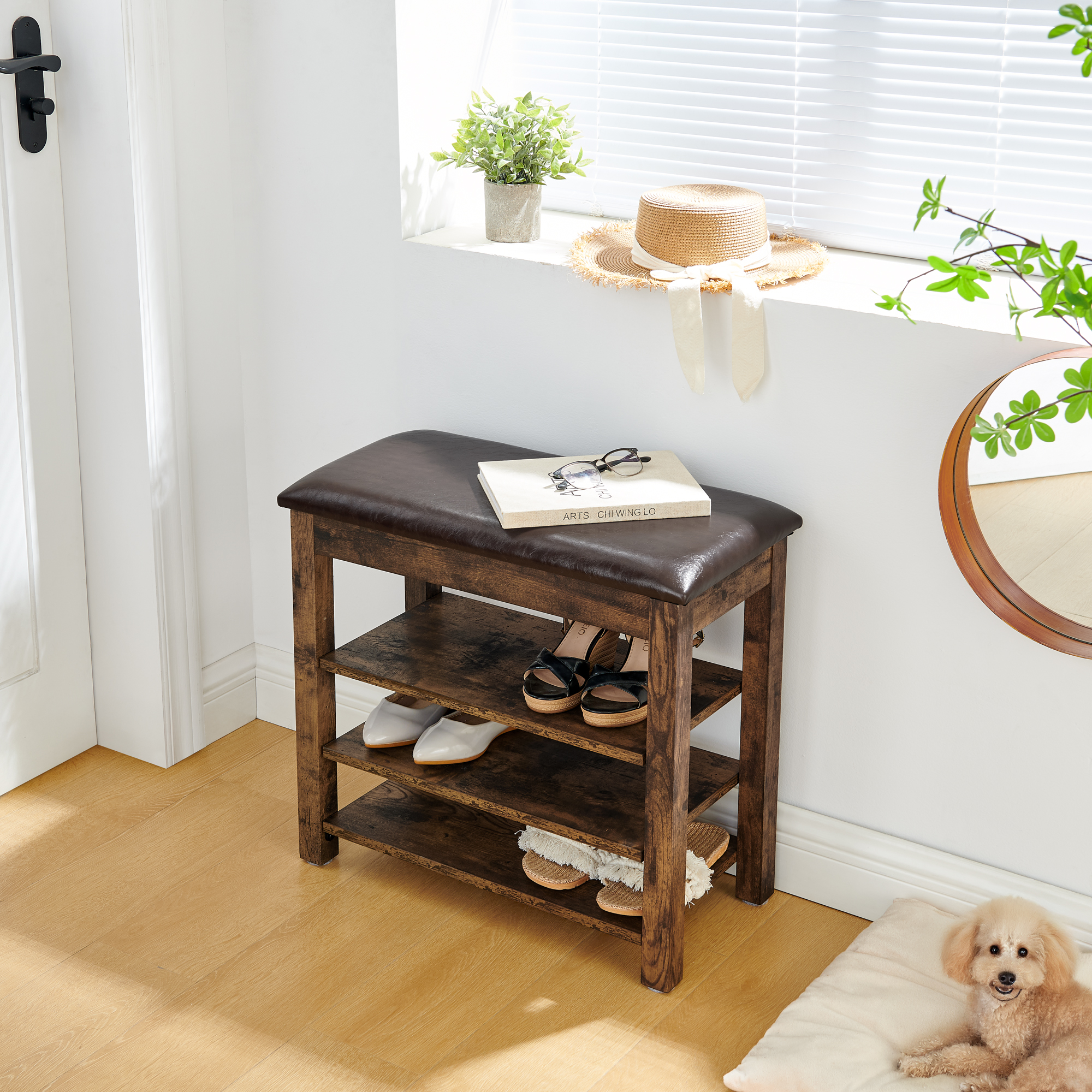 Wood Shoe-Changing Bench