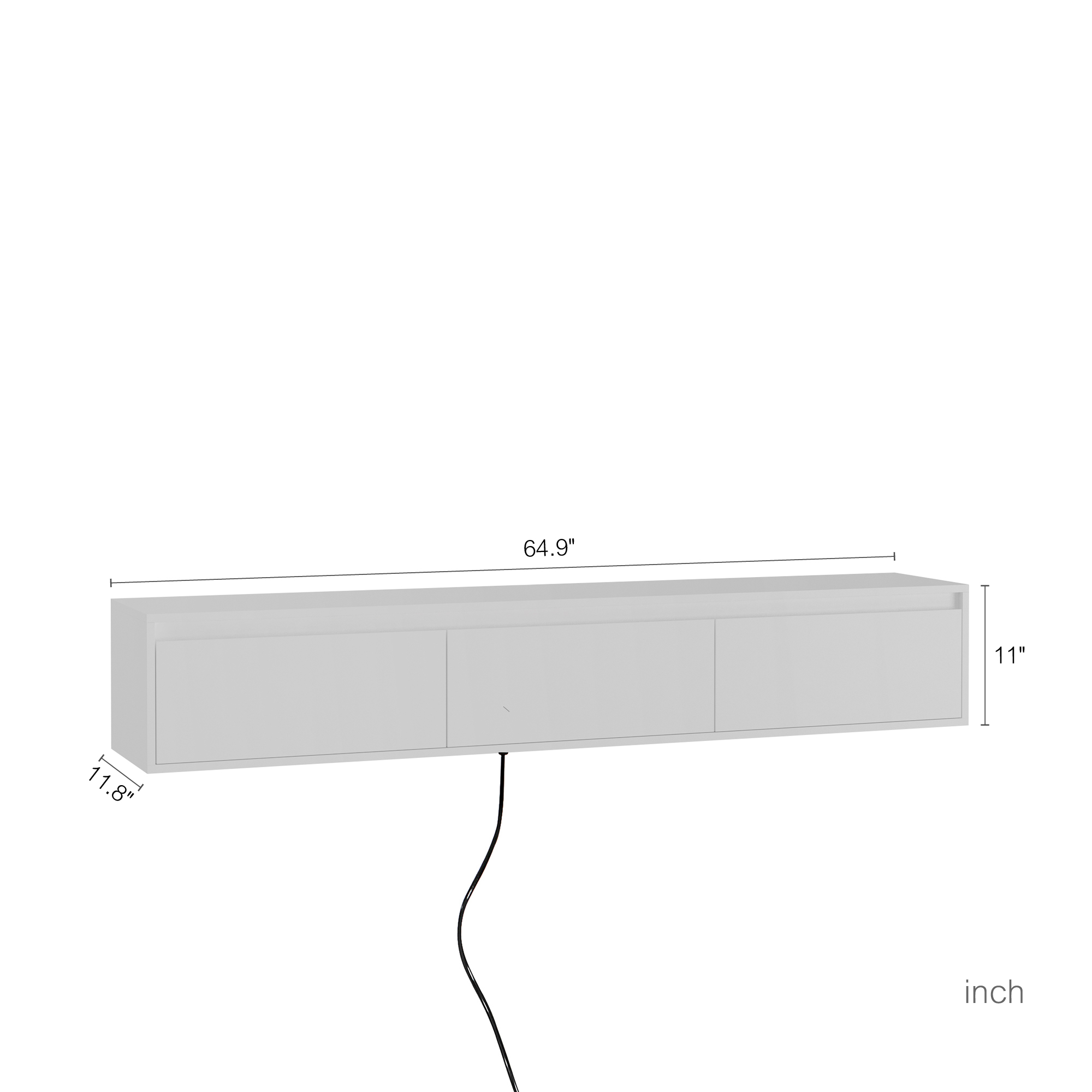 High Gloss Suspended Tv Cabinet Wall Mounted Floating Tv Shelf_voghion.com