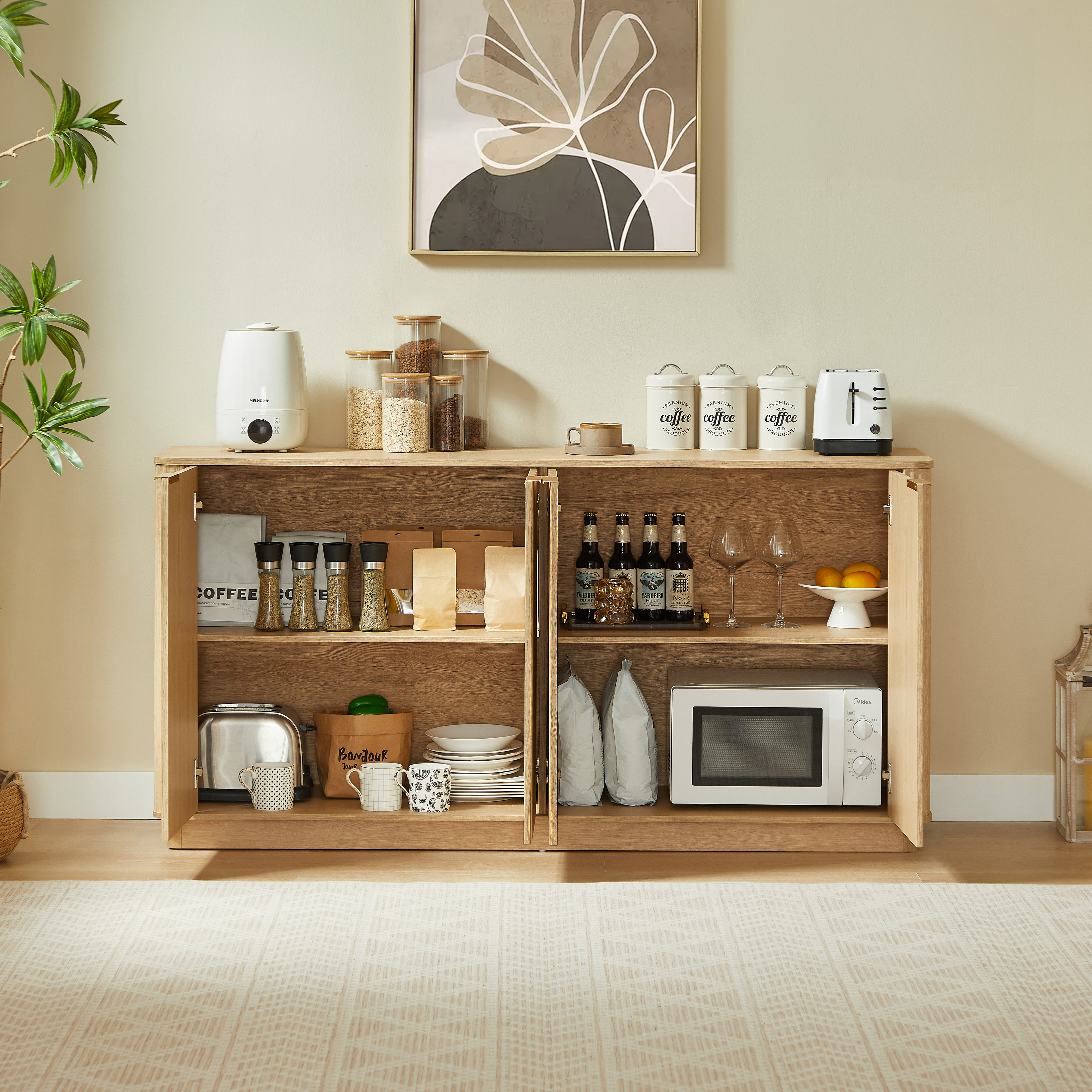 Oak Sideboard Buffet Cabinet, picture 3 of 5