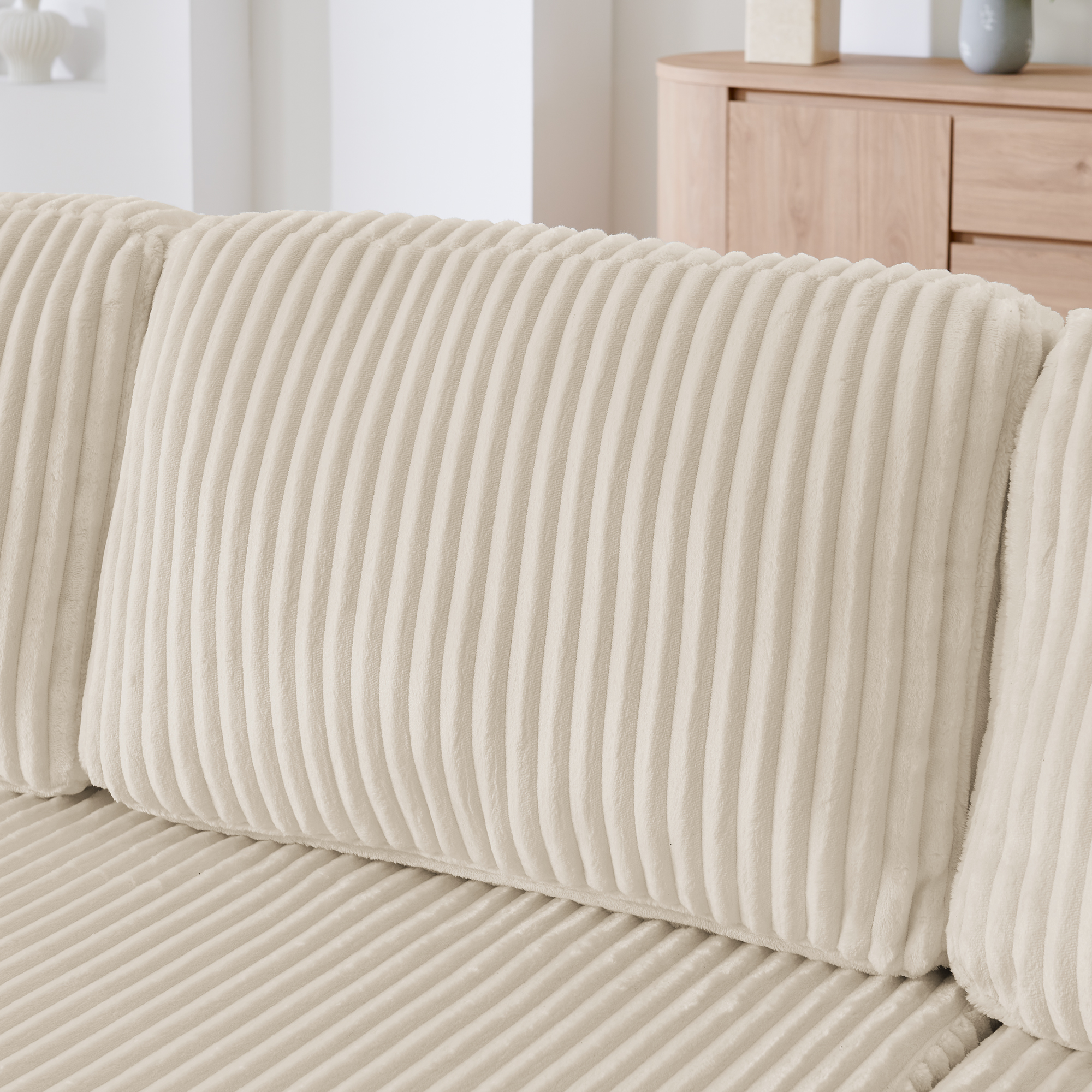 U Shape Modular Sectional Sofa, Compressed Sectional Sofa Modern Minimalist Style Corduroy Couch, Sleeper Sofa For Living Room, Bedroom, Comfy Compressed Sofa Couch Space-Efficient Design-beige