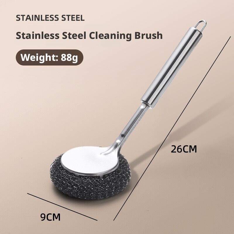 Stainless steel pot brush-upgraded handle-pot brush-about 50g-1 piece