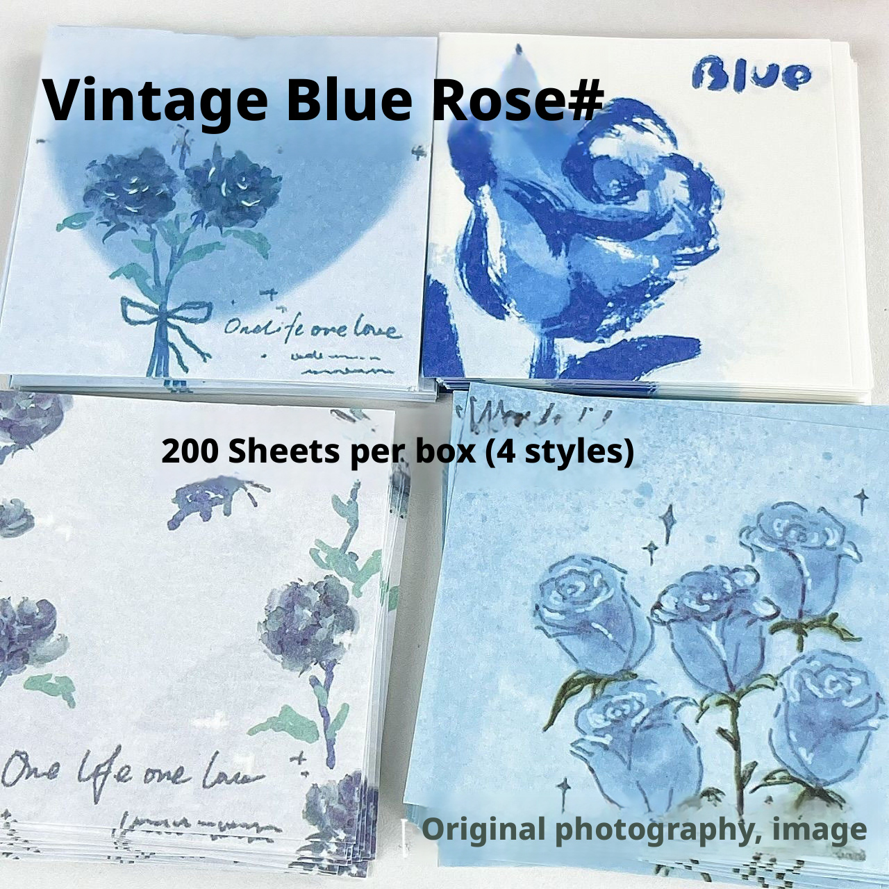 Rose Notes-Vintage Blue Roses-1 box