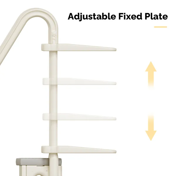 3-Step Pool Ladder, Heavy-Duty Safety Step Pool Stairs With Handrails For Above Ground Pools, White & Gray