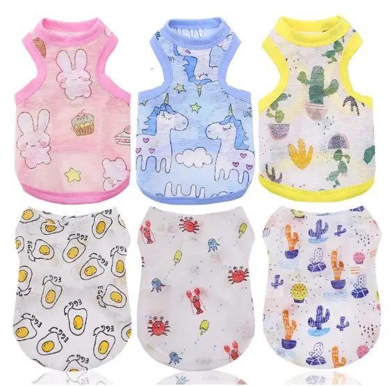 Pet Ice Silk Clothing-Mixed Color-XS-30 * 20