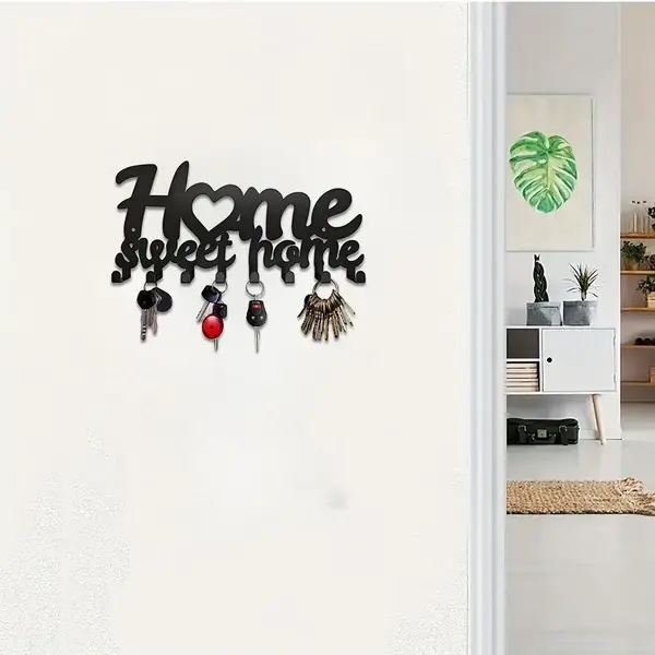 CIFbuy Matte Black Key Holder Rustproof Iron Wall Storage Decor - TikTok, Temu Pick-up Service