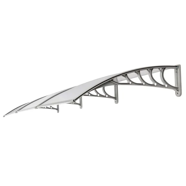 HT-300 X 100' Household Application Door & Window Rain Cover Eaves Transparent Board & Gray Holder