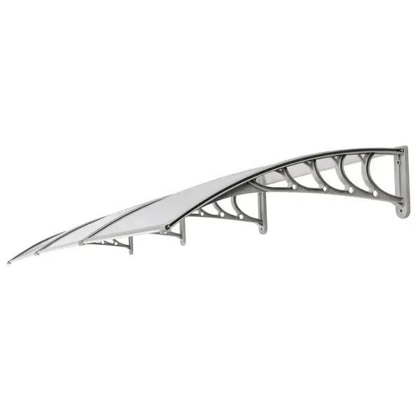 HT-300 X 100' Household Application Door & Window Rain Cover Eaves Transparent Board & Gray Holder