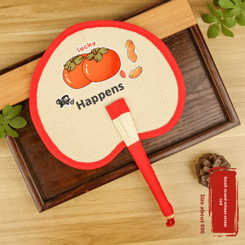 Weaving cattail fan-Good things happen-Red-Small-1