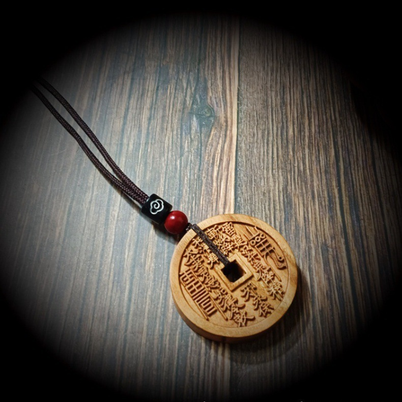 Mahogany pendant-with necklace rope-1 piece