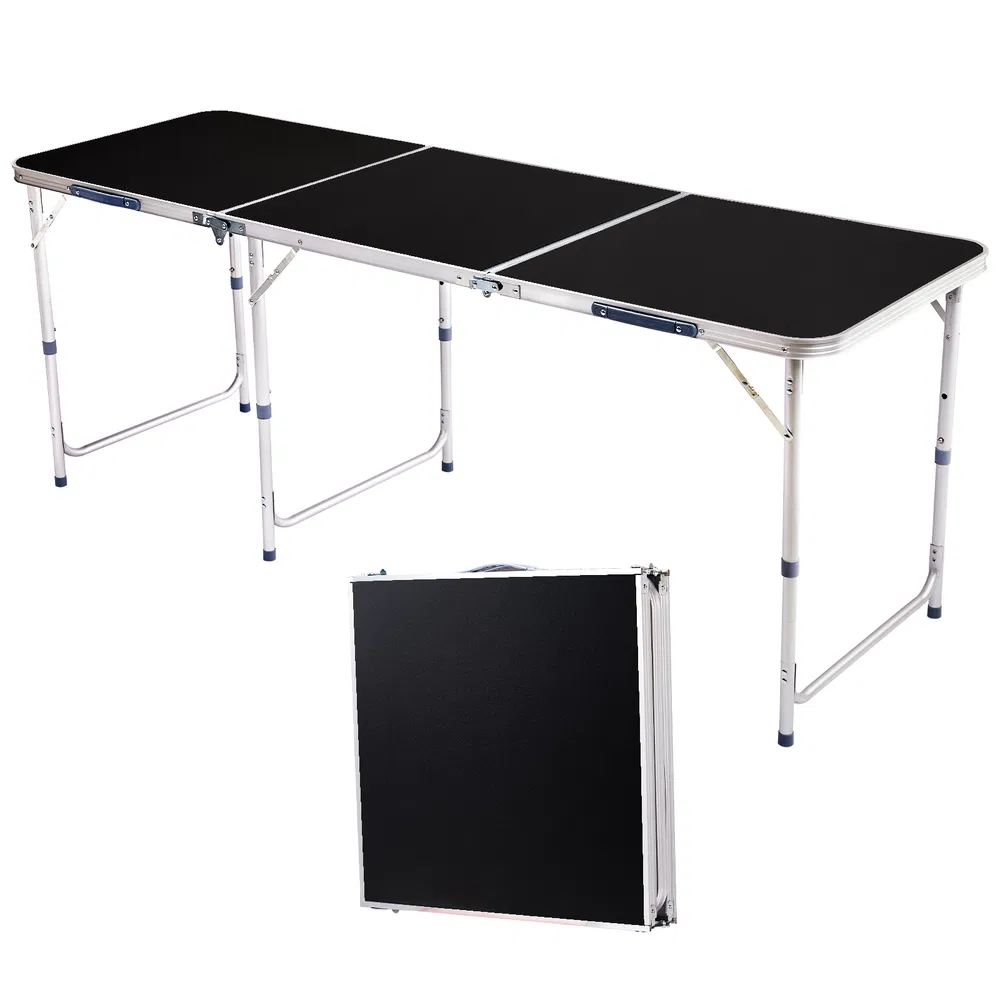 6ft Aluminum Alloy Folding Table Black