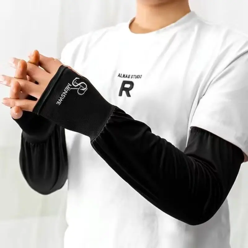 SR Sunscreen Ice Sleeves-Black-One Pair-Bag