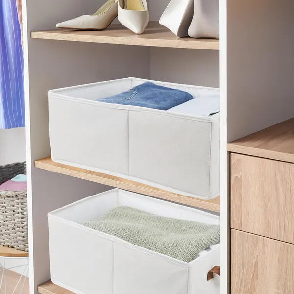 Pack Of 3 Large Capacity Storage Bins Closet Organizer System, Sturdy Foldable Storage Boxes For Organizing Clothing, Sheets, Toys, Books - Shelf Organizer Shelves Basket Storage Bin