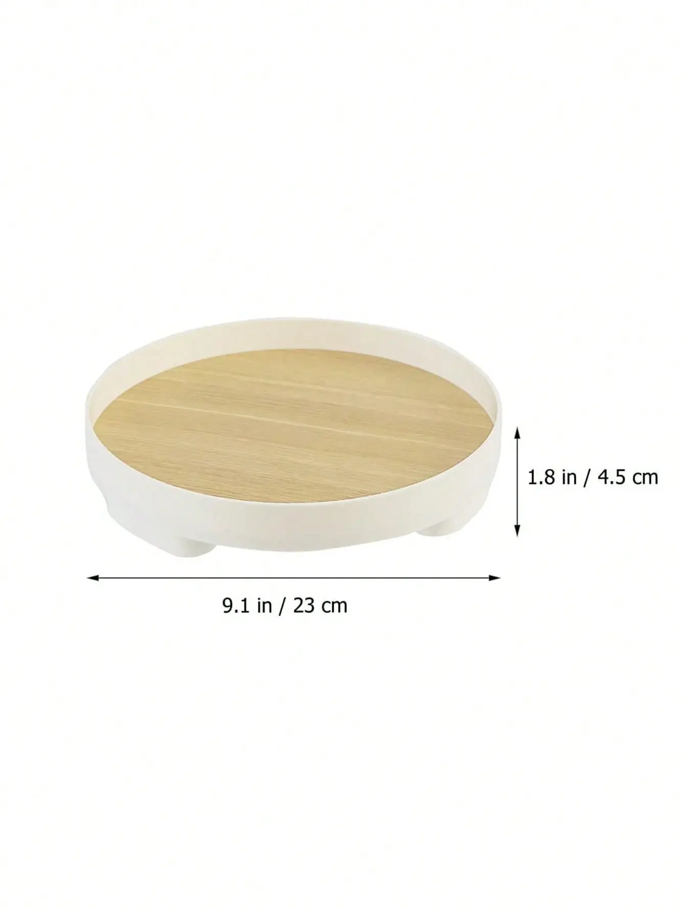 Wood grain tray-white