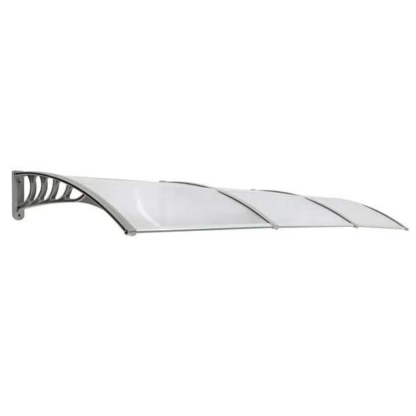 HT-300 X 100' Household Application Door & Window Rain Cover Eaves Transparent Board & Gray Holder