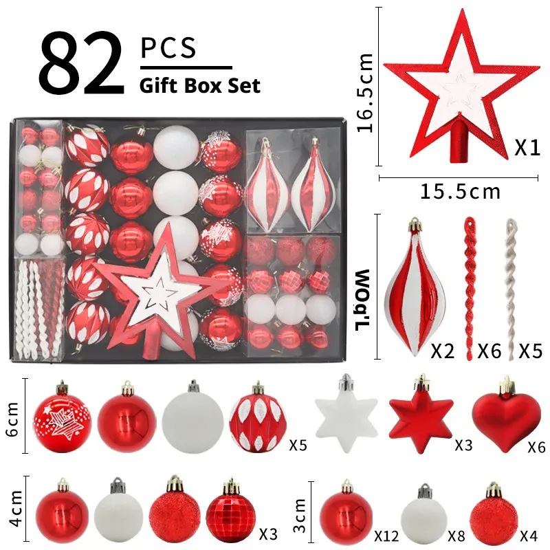 Christmas decorations-red and white tree decorative pendants