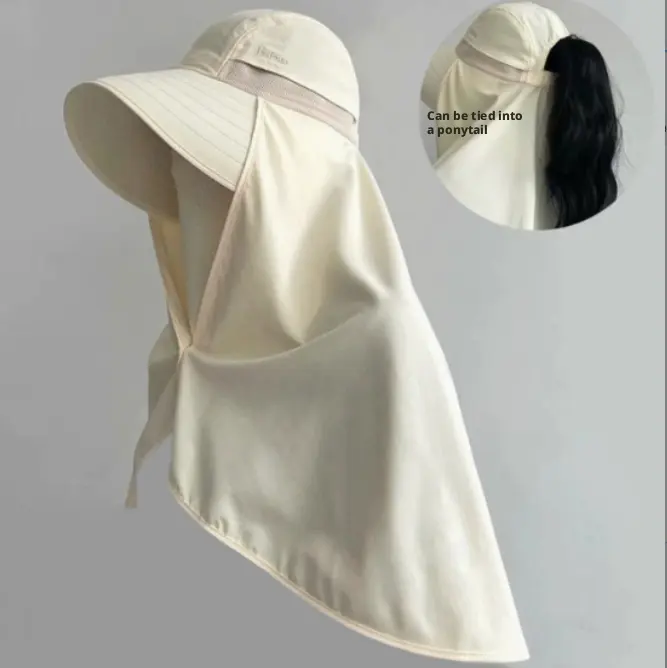 Neck protection sun hat-off-white
