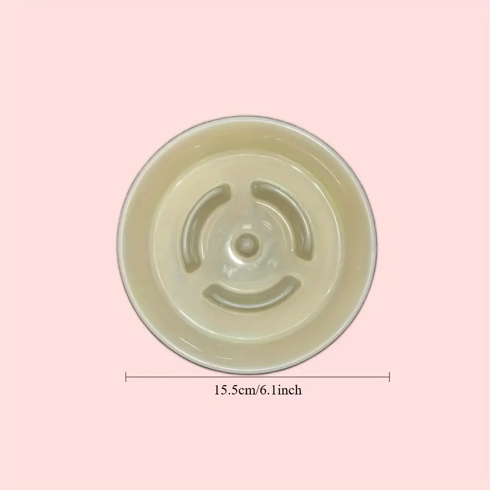 Pet slow food bowl-off-white 15.5cm