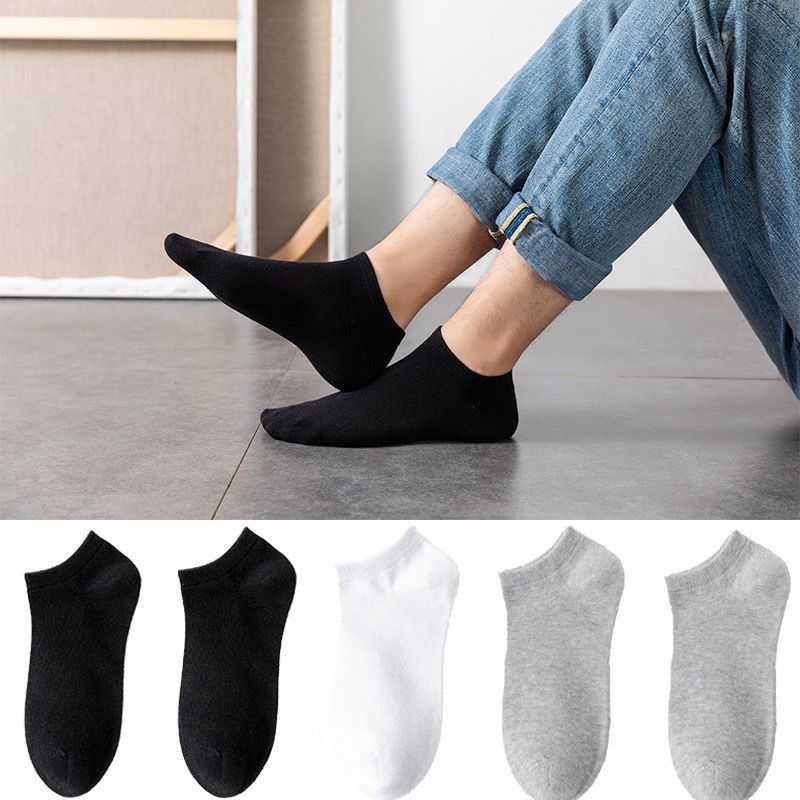 Solid color socks-Black-10 pairs-1 bundle