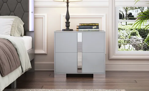 Elegant Nightstand with Metal Foot — photo 3