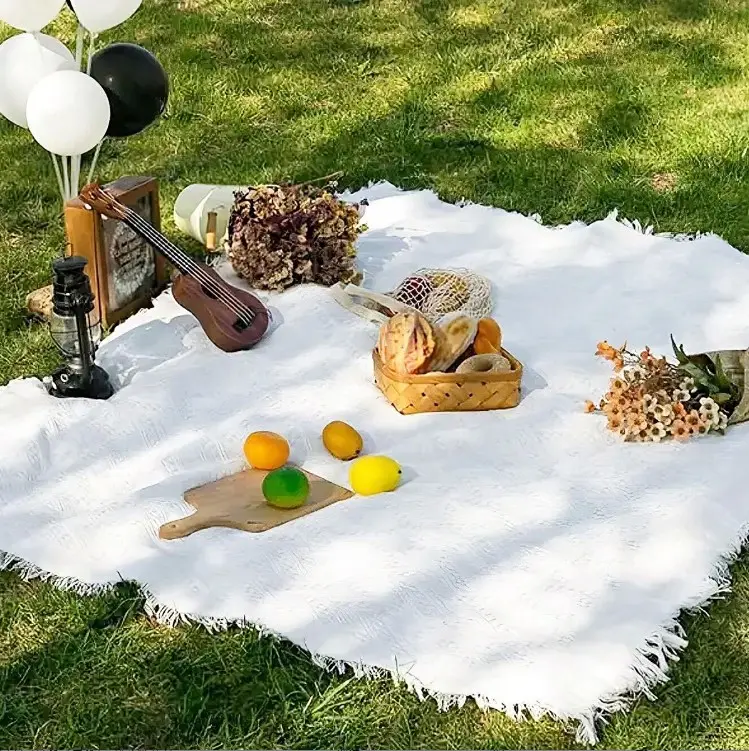 Outdoor Picnic Mat-90 * 90cm-White-1 Pack