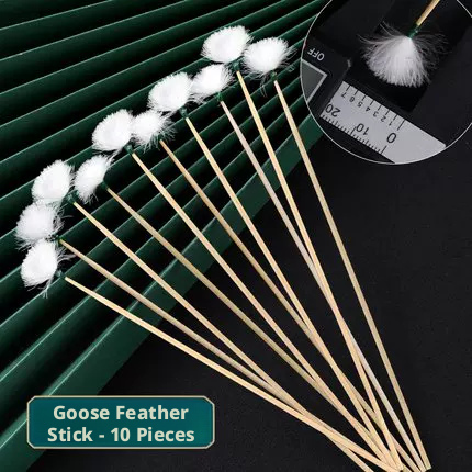 Goose feather stick with bamboo handle-3 pieces