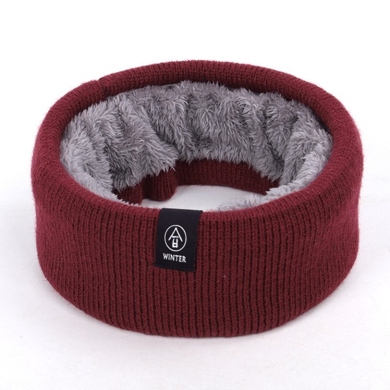 Warm collar set-burgundy red-1 piece