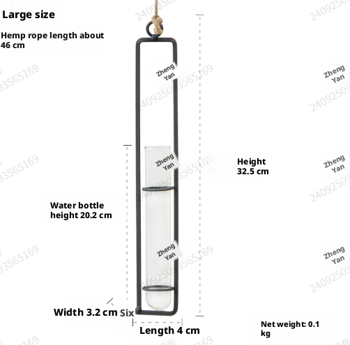 Long wall-mounted vase-large-1 piece