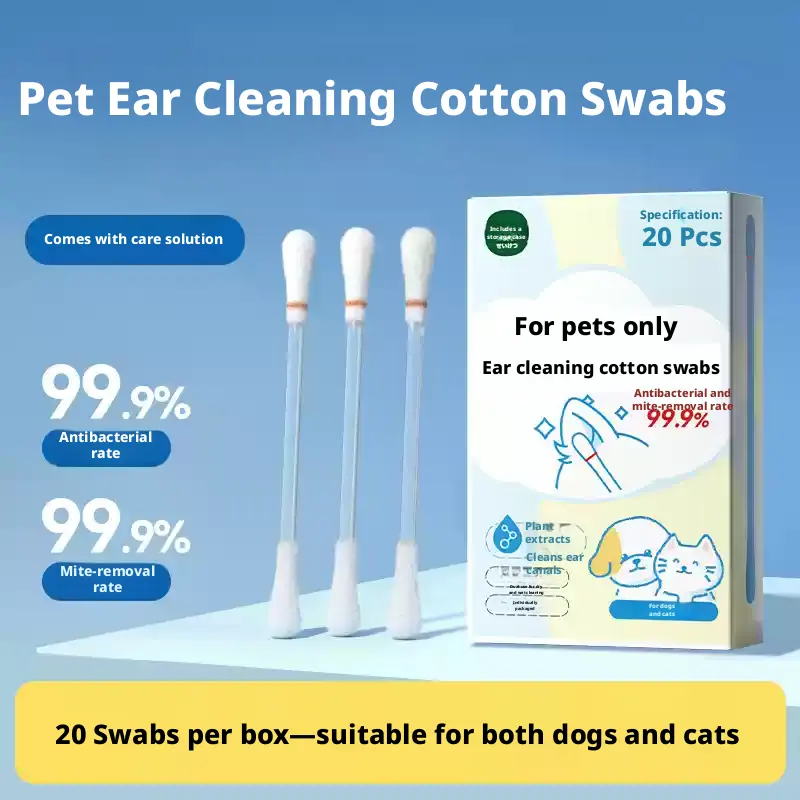 Pet ear cleaning cotton wands- -1 box