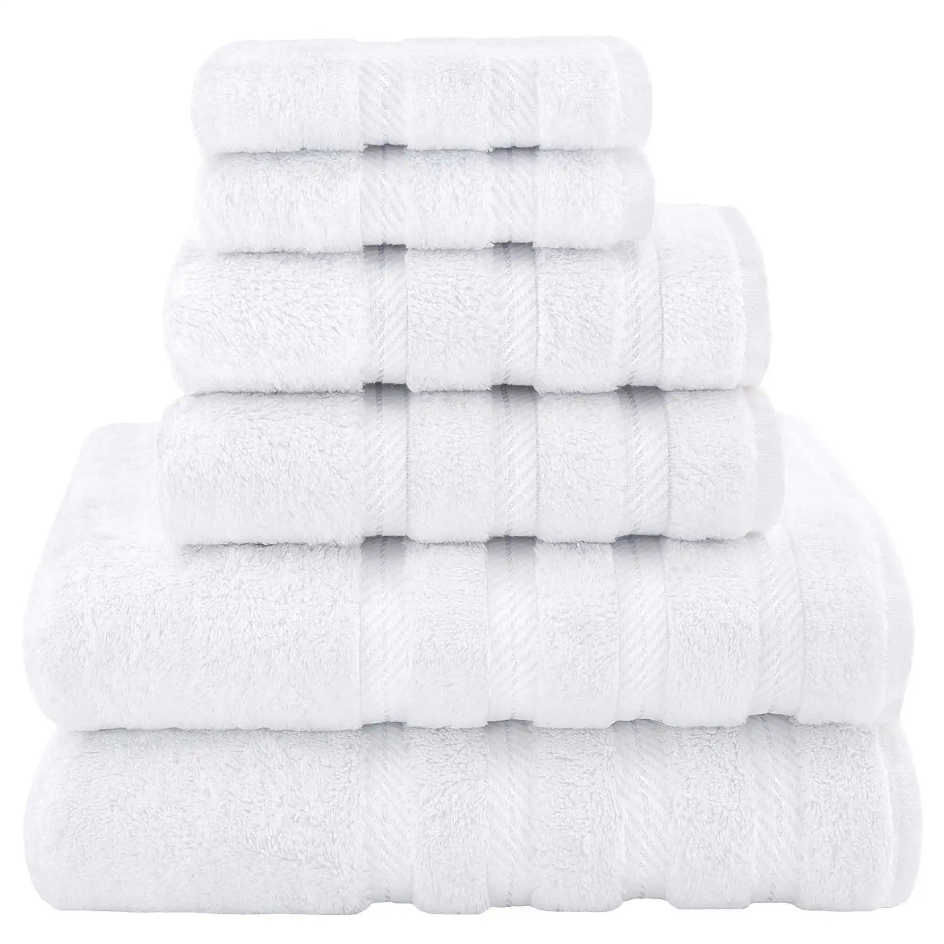 Cotton towel set-white [1 +1 square towel]
