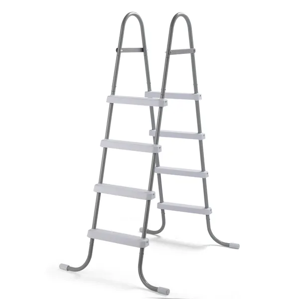 4-Step 52in Pool Ladder Iron Grey Frame & White Steps