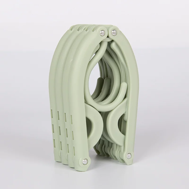 Travel Portable Folding Clothes Hanger-Solid Color-Matcha Green-1 Pack
