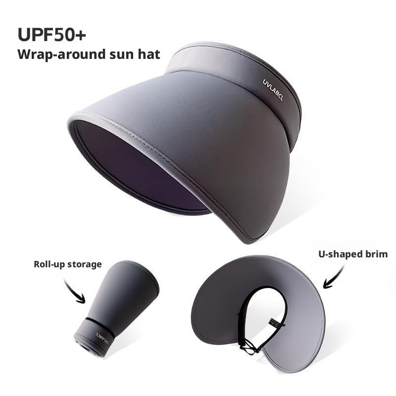 Surrounding Rollable Ice Silk Cap-Gray-1 piece
