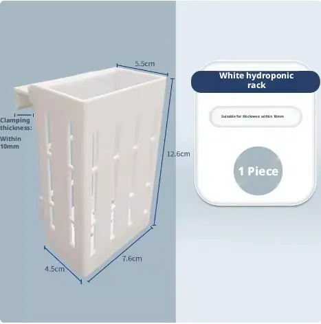 Hydroponics colonization basket-white-basket +10 square hooks-one pack